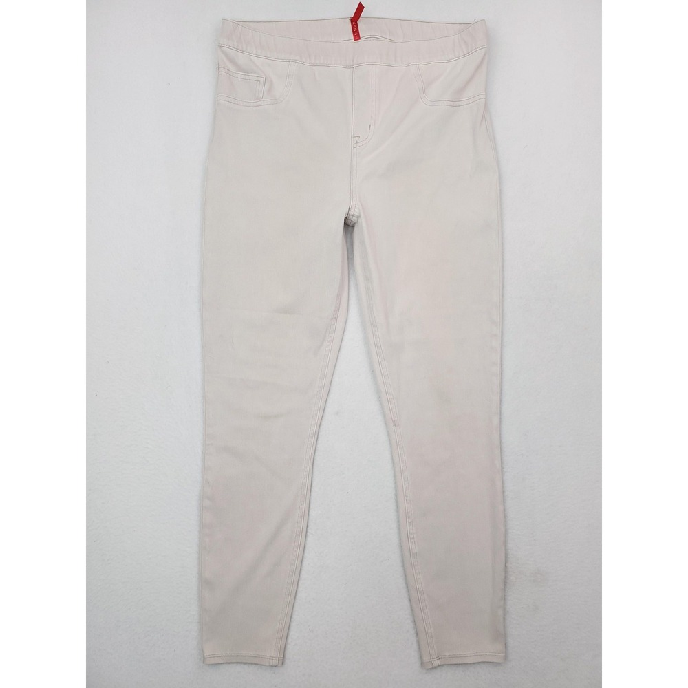 Spanx Jeans Womens XL Beige Jean-ish Ankle Leggings Pull On Stretch Shaping